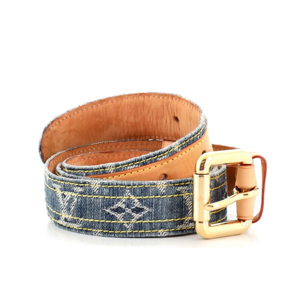 Louis Vuitton Denim Monogram Belt - size 100 - Picture 2 of 2
